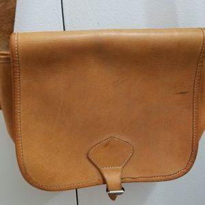 Leather crossbody satchel